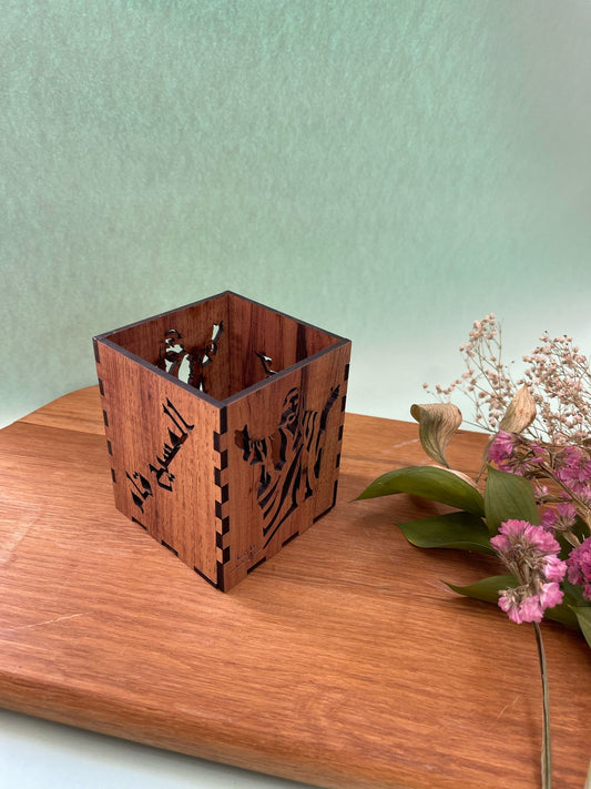 “He has risen indeed” Candle Holder