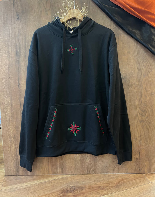 Unisex Black Tatreez Hoodie with a Modern Touch