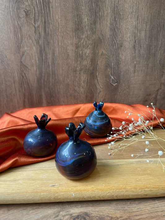 Small Blue Pomegranate Phoenician Glass Vase
