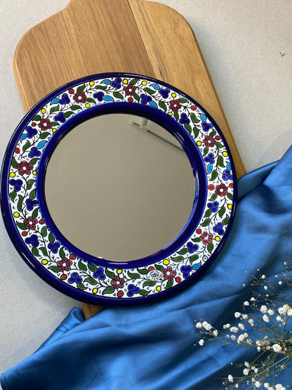 Mirror Palestinian Hand Painted Ceramic Framed