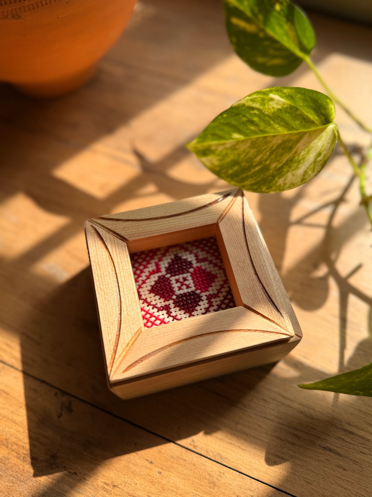 Small Wooden box with Tatreez