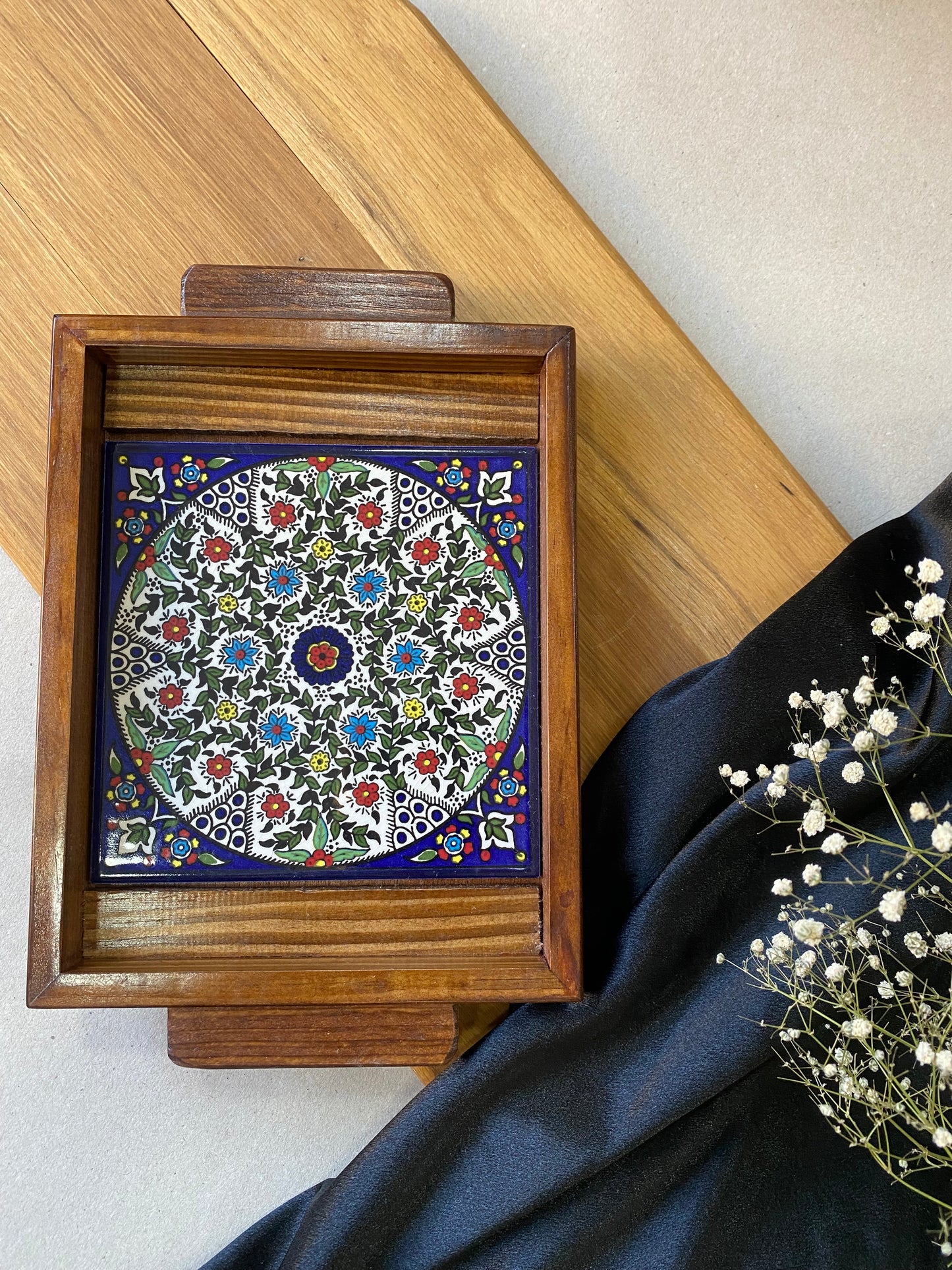 Blue Mini WOODEN TRAY