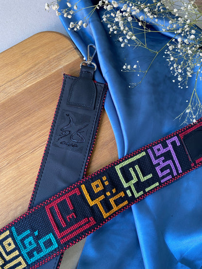 black Palestinian cities Leather belt