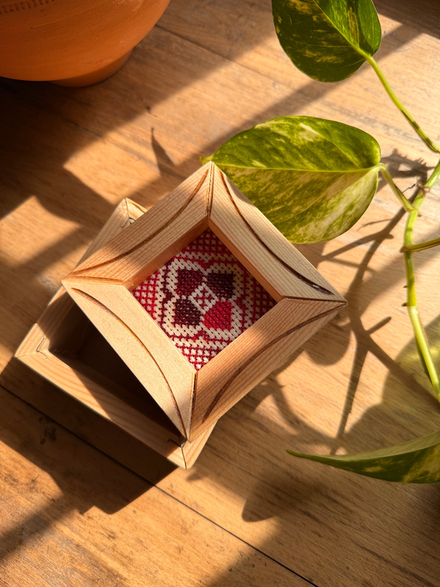 Small Wooden box with Tatreez