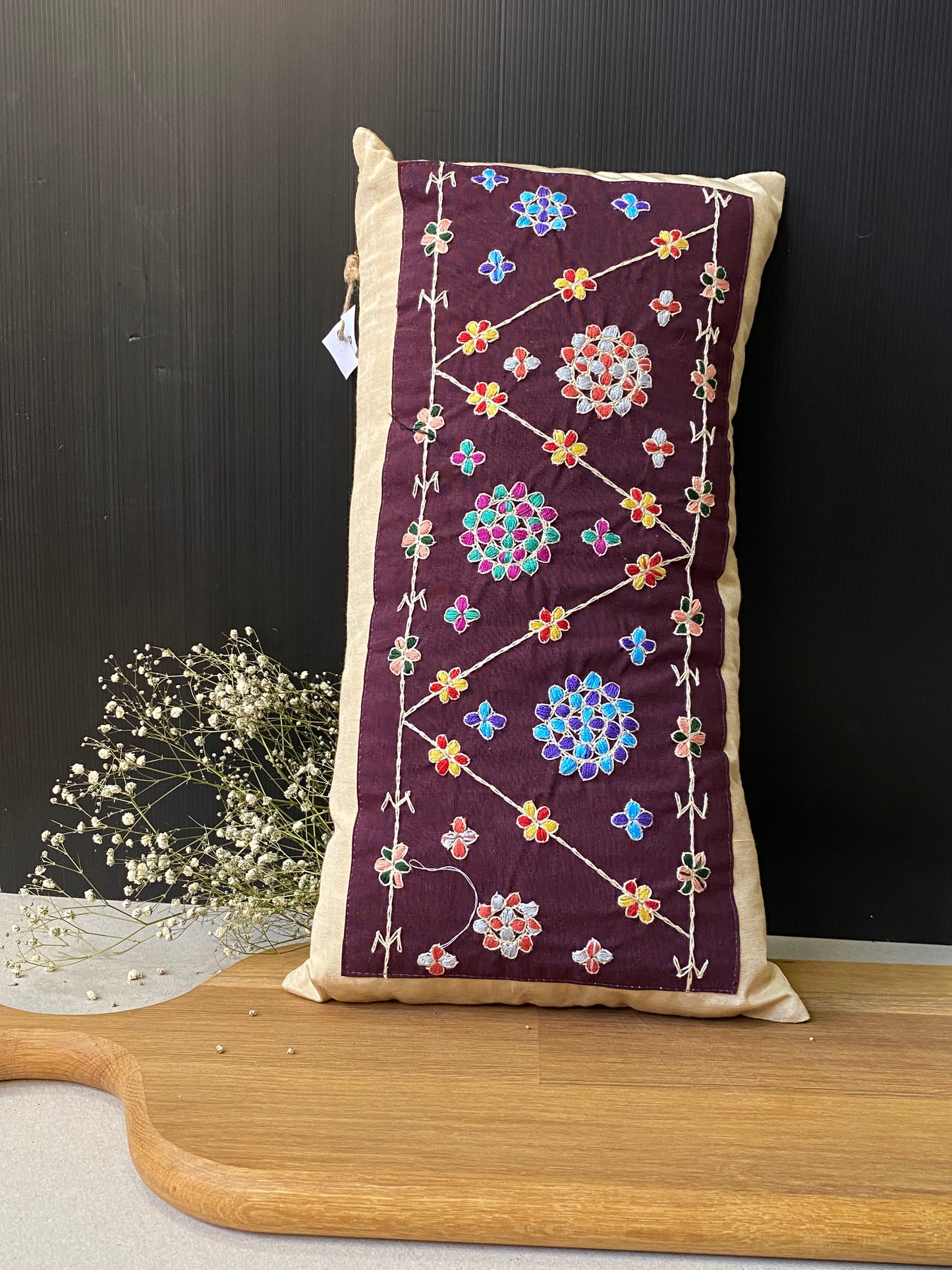 Madani Purple Tatreez  Pillow Case