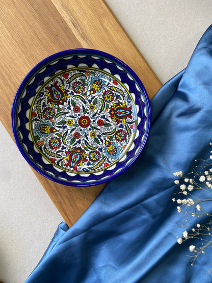 Handpainted Flower Ceramic Bowl