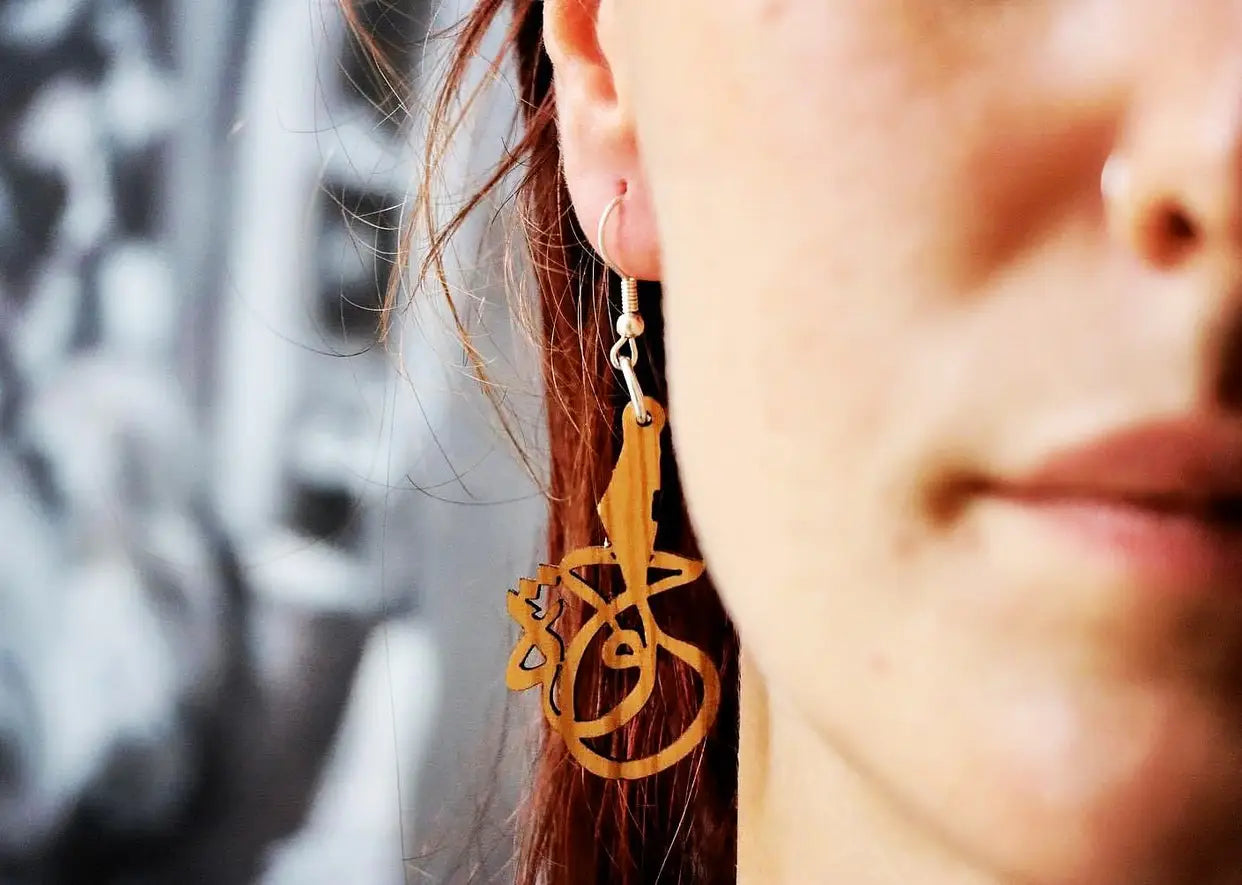 Beautiful Palestine earrings By Nadya Hazboun