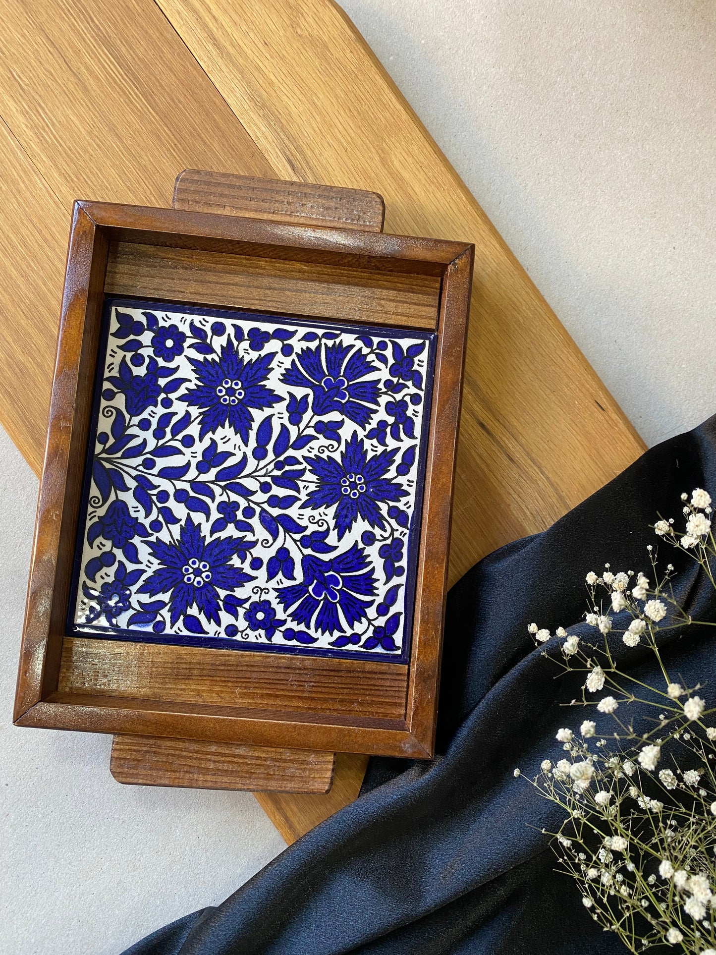 Blue Mini WOODEN TRAY