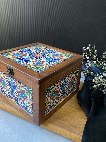 Large Ceramic Wood Box