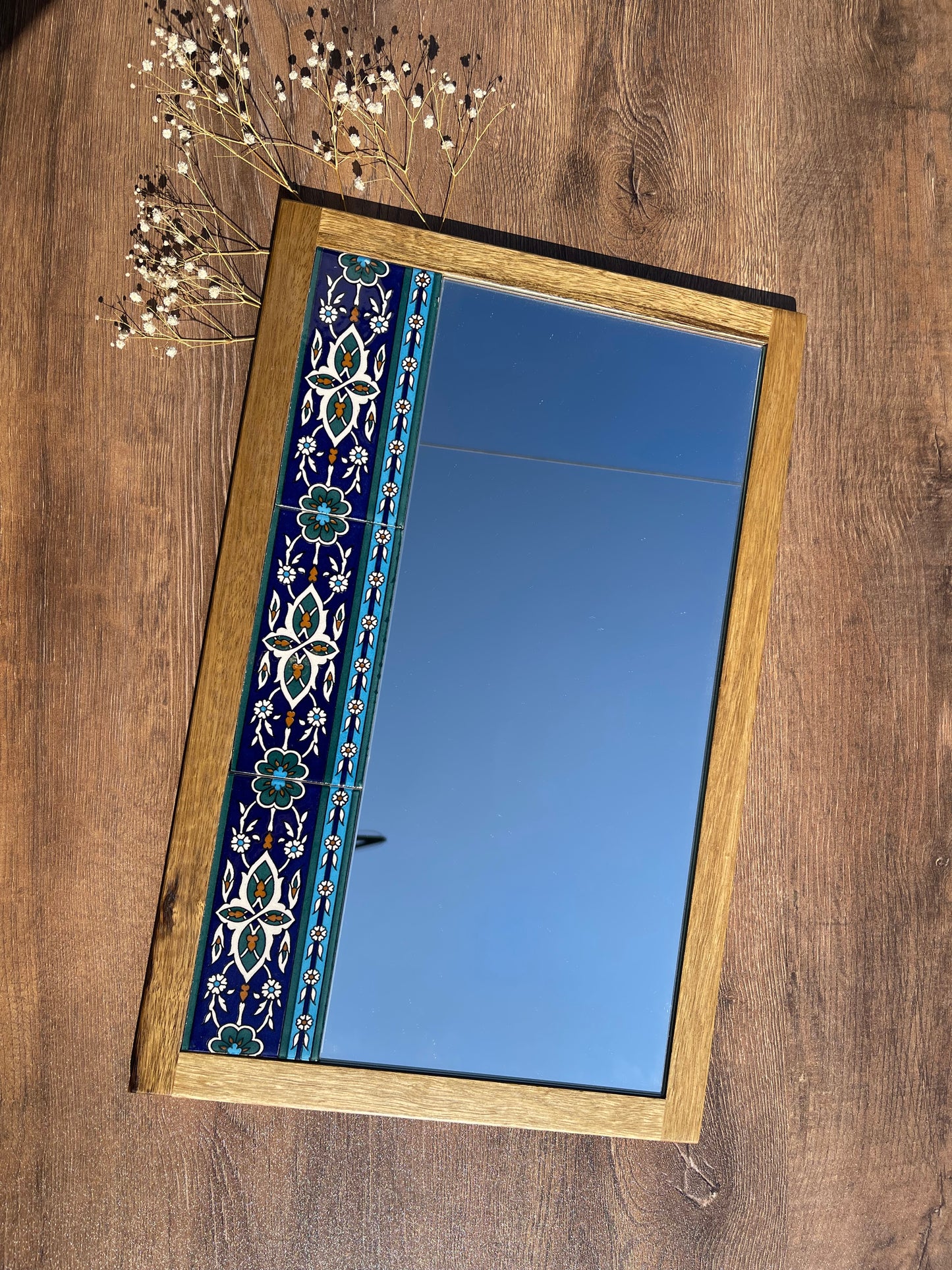 Large Mirror with Handcrafted Tile Detail 05