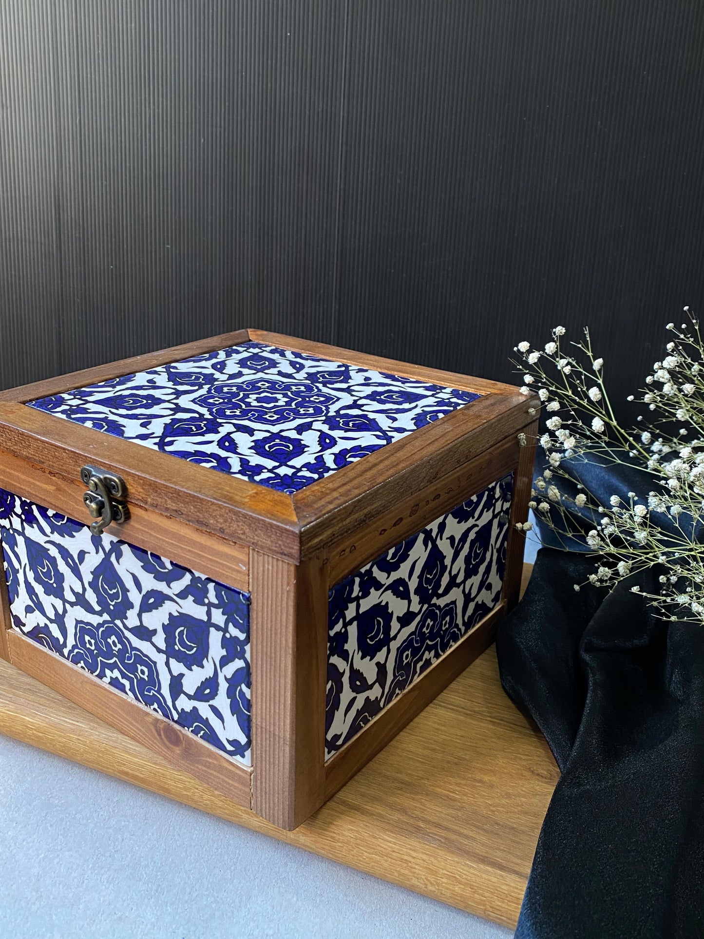 Large Ceramic Wood Box