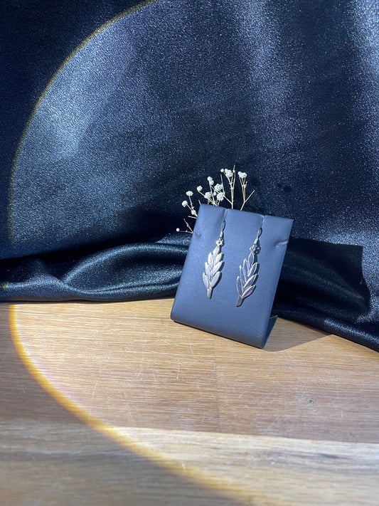 wheat silver earrings