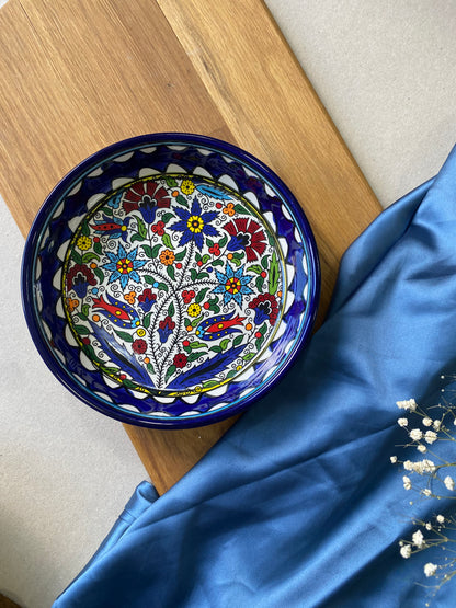 Handpainted Flower Ceramic Bowl