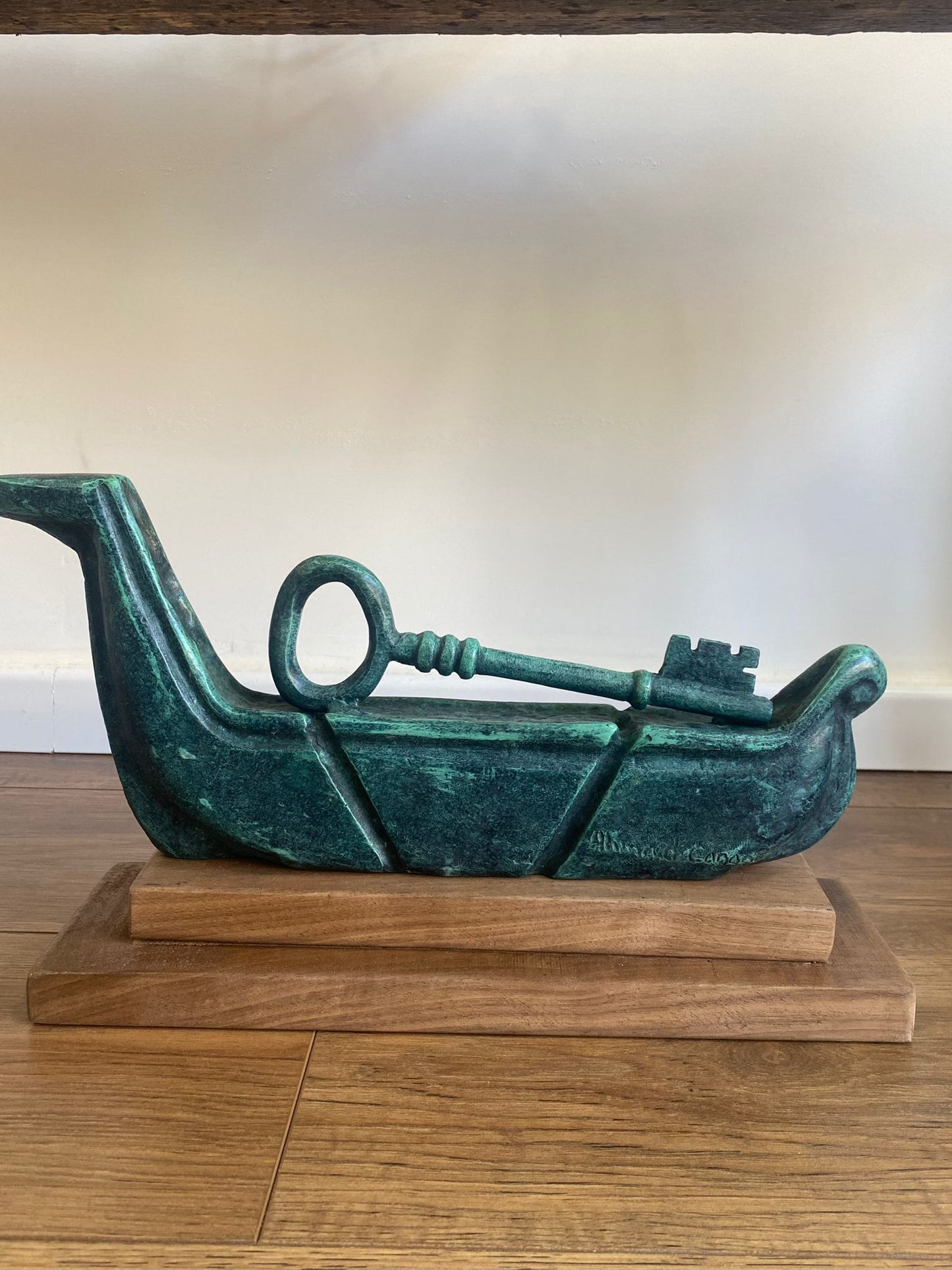 Bronze Boat And Key - Original Art Work By Ahmad Cinaan