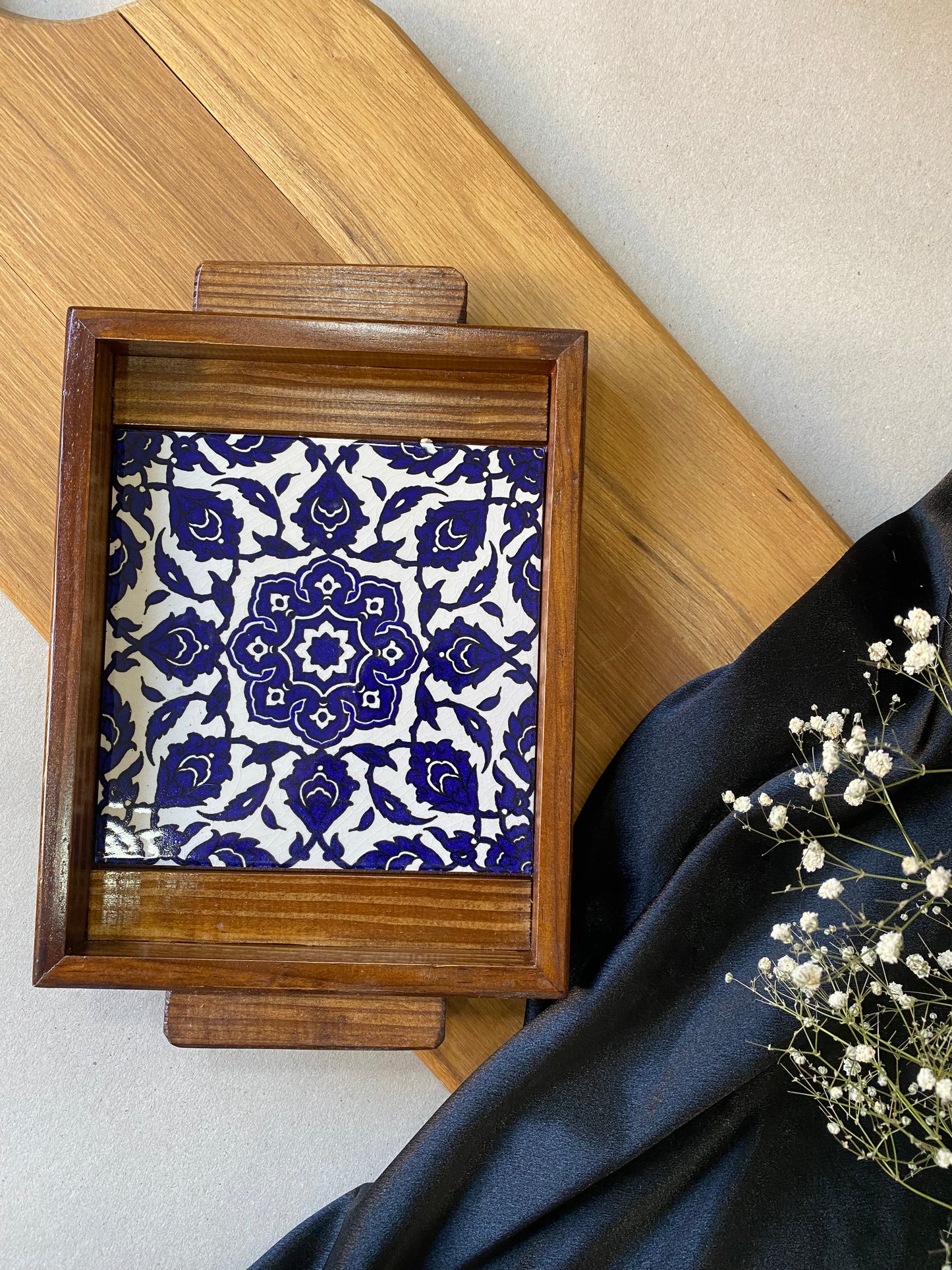 Blue Mini WOODEN TRAY