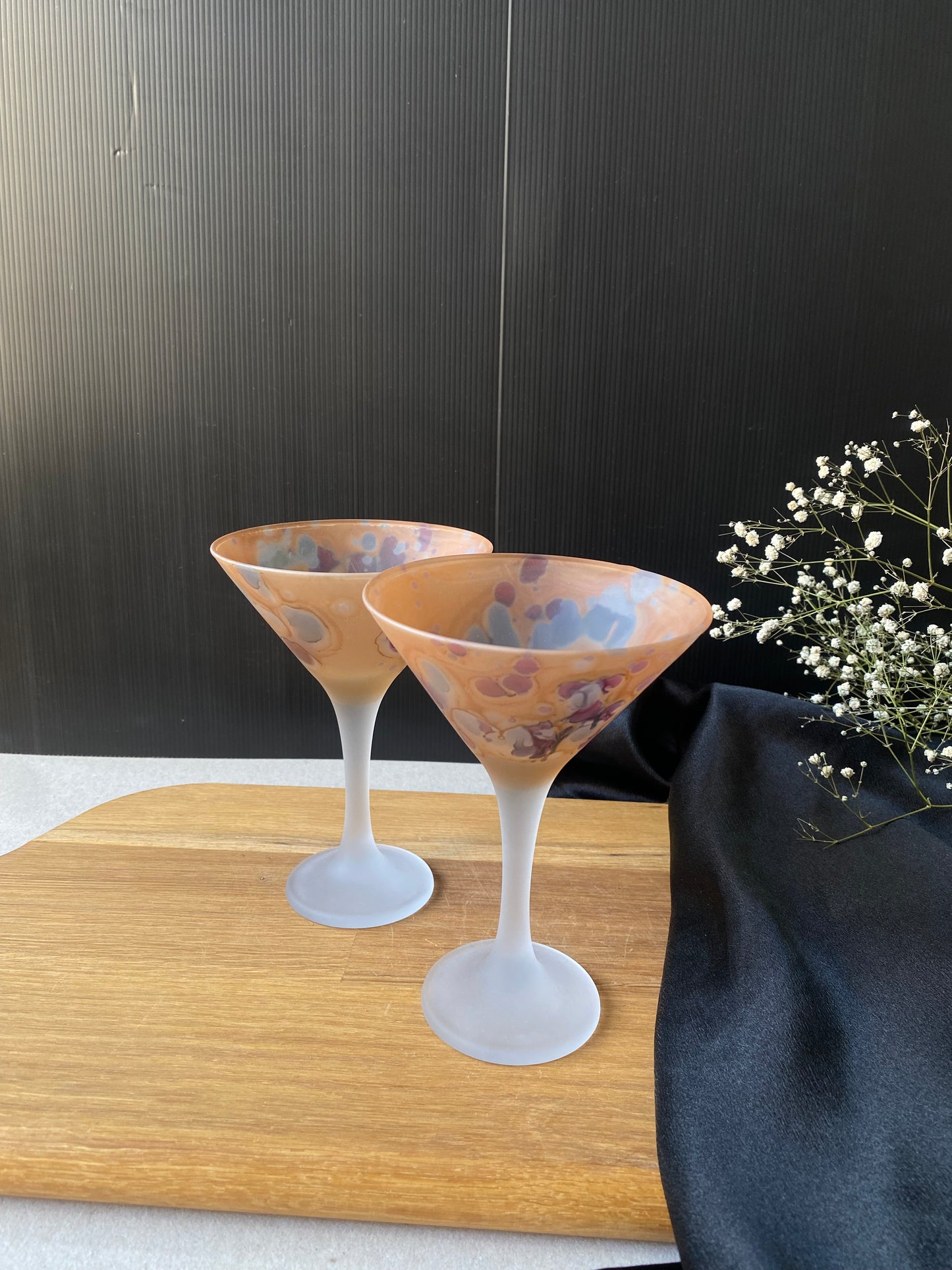 Orange-Pink Gazan Cocktail Glass