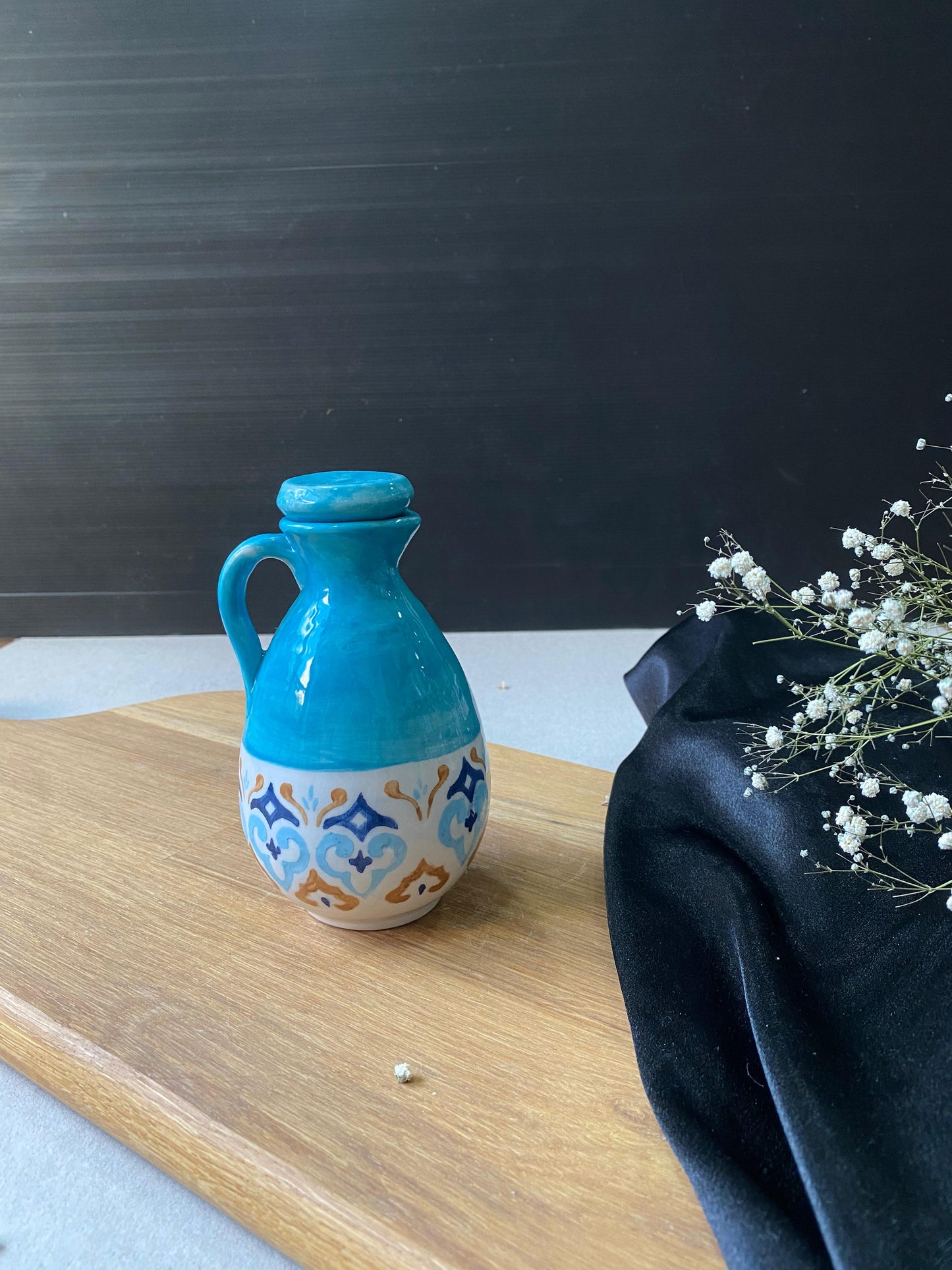 Blue Handpainted Ceramic Jug