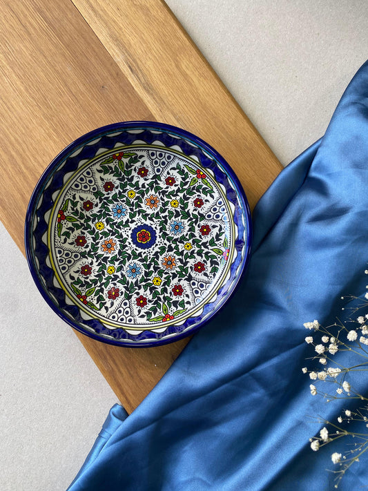 Handpainted Flower Ceramic Bowl