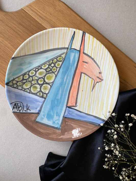 Goat 8 Ceramic Plate Art Work By Abdallah Cinaan