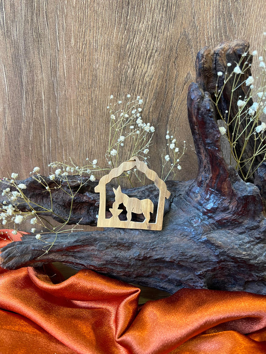 Donkey wood ornament