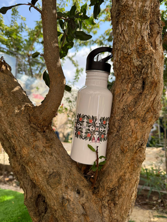 Haifa In Green Stainless Steel Water Bottle with Straw Lid