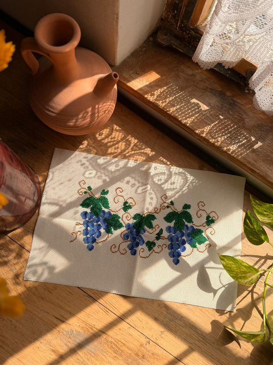 Off White Tatreez Textile Hebron Grapes