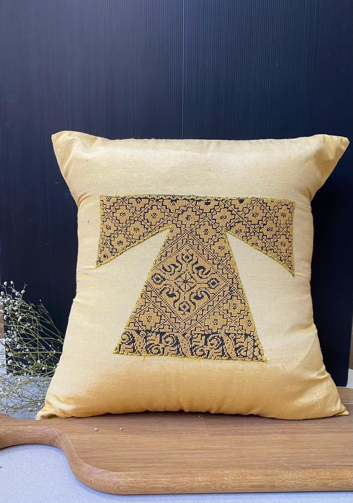 Yellow Thob Tatreez Pillow Case 02