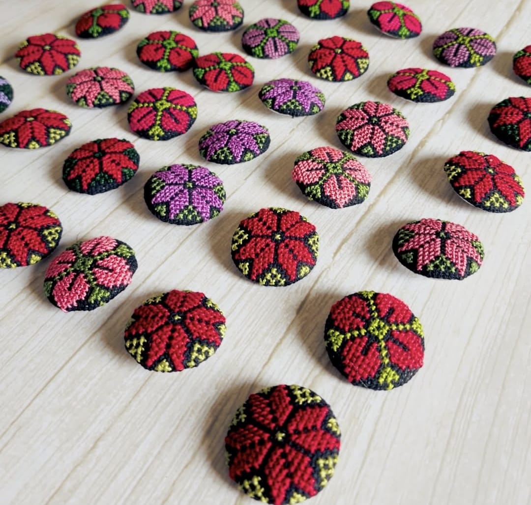 embroidered brooch