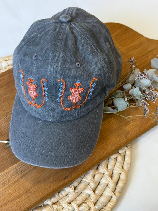 Embroidered Cap Featuring Authentic Palestinian Tatreez