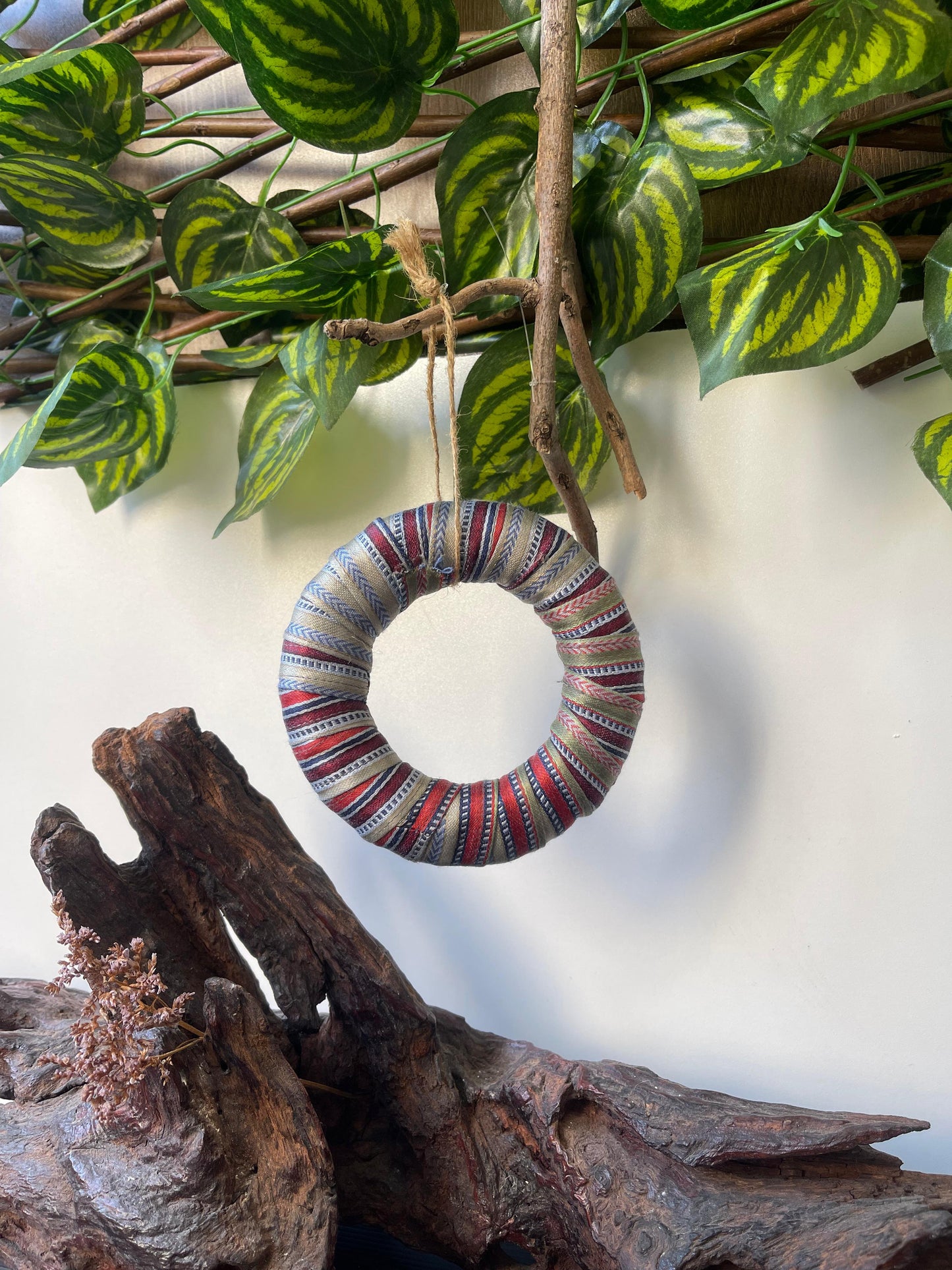 Recycled Handwoven Large Tatreez Ring Ornament