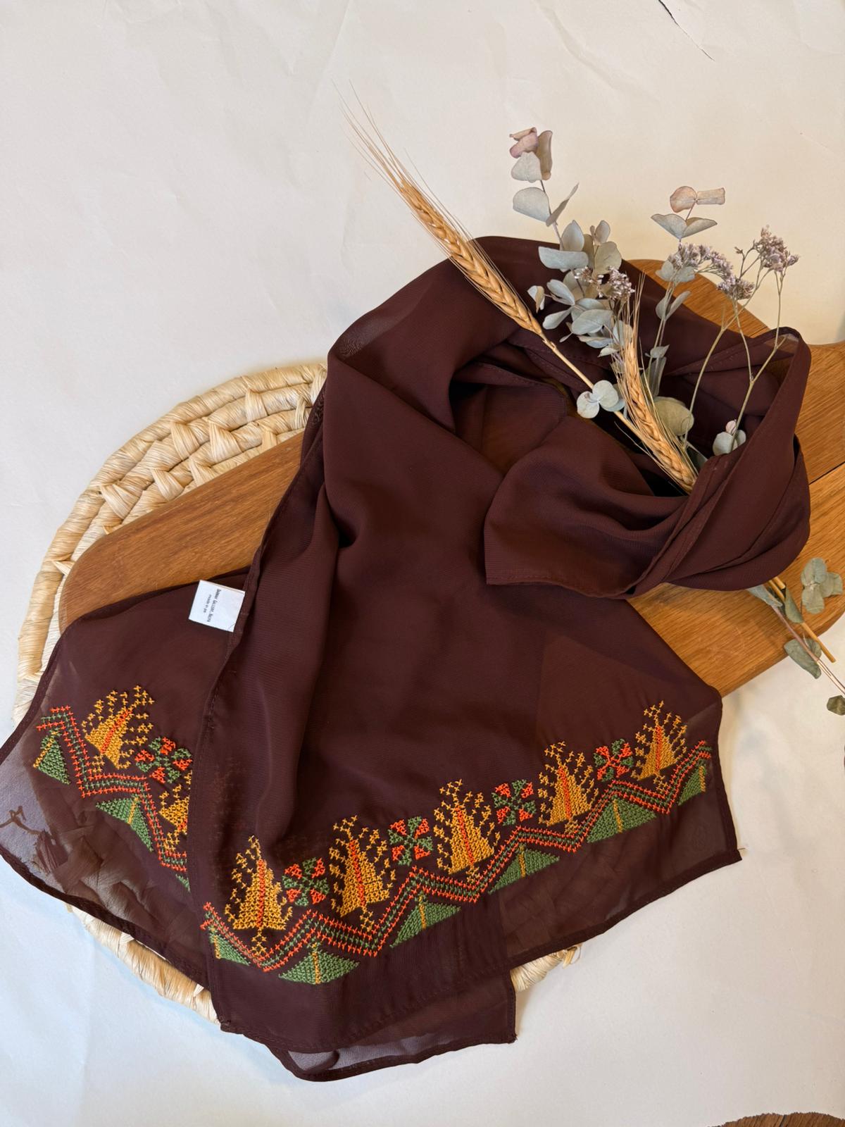chiffon scarf with Stunning Tatreez