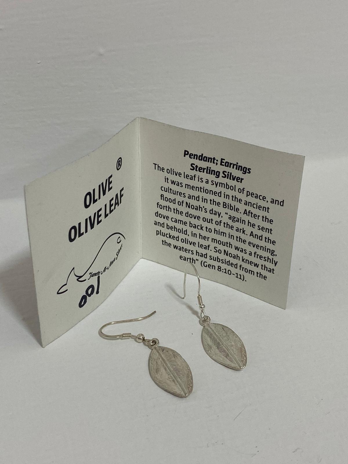 small olive leaf silver earrings