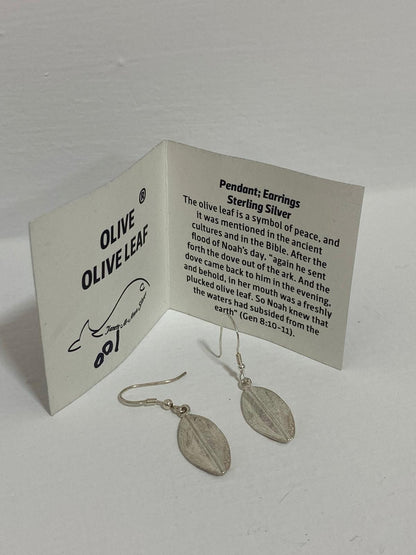 small olive leaf silver earrings