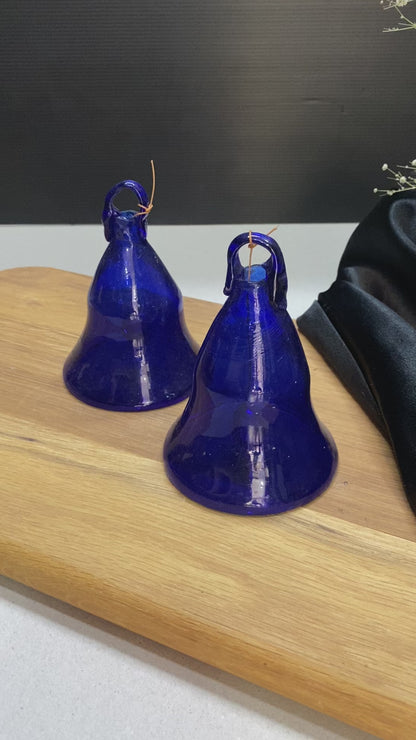 Dark Blue Hebron Glass Bell