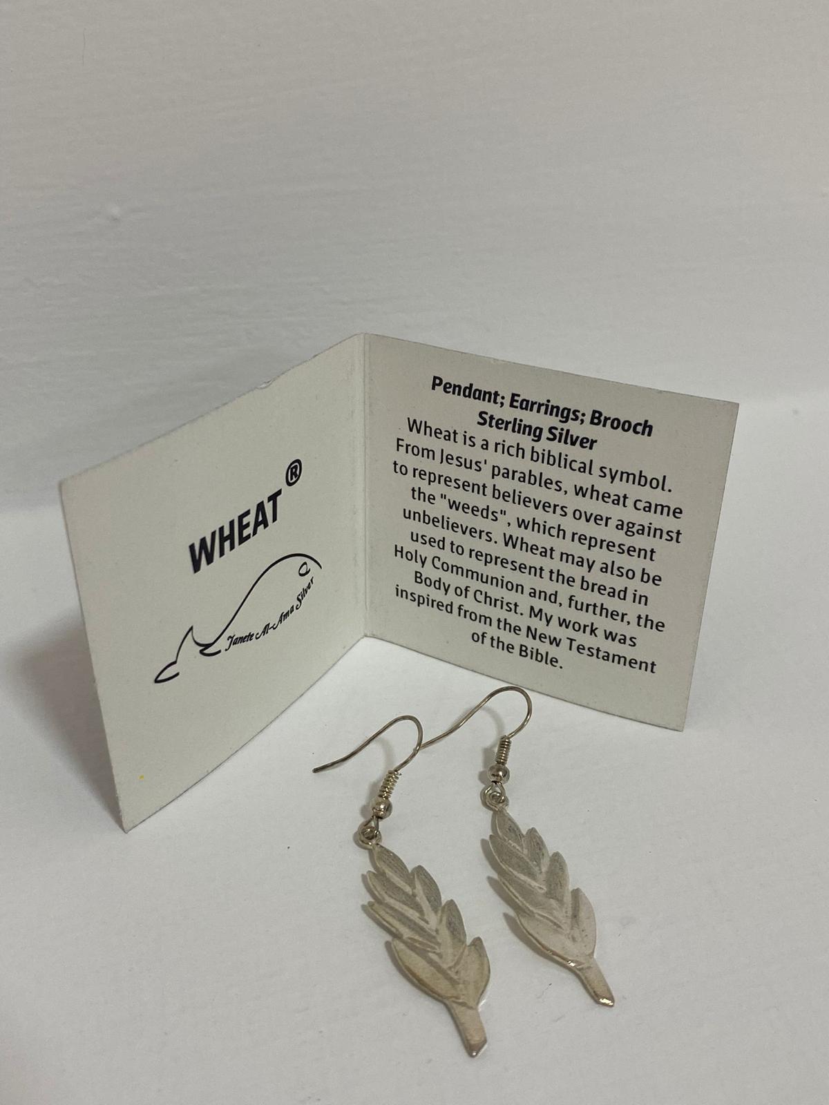 wheat silver earrings